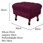 Puff Retrô Luis Xv Suede Bordô - Amarena Móveis