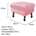Puff Retrô Luis Xv Suede Rosa Bebê - Amarena Móveis
