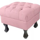 Puff Retrô Luiz Xv Capitonê Para Sala E Quarto Suede Escolha