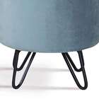 Puff Rolha Azul Pés Em Aço Carbono