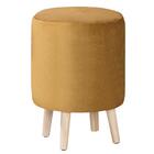 Puff Rolha Daf Mobiliário Veludo Dourado Pé Palito