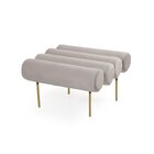 Puff Rolinho Tecido Veludo Linee Dourado