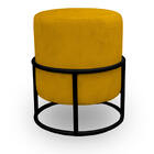 Puff Royale Para Sala E Quarto Suede Amarelo - Jylcrom