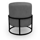 Puff Royale Para Sala E Quarto Suede - Jylcrom - Cinza