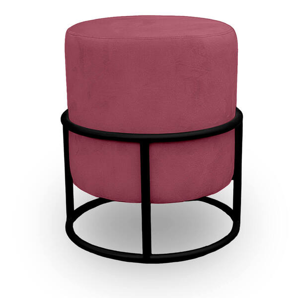 Puff Royale Para Sala E Quarto Suede - Jylcrom - Rose