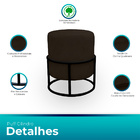 Puff Royale Para Sala E Quarto Suede Marrom - Jylcrom