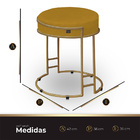 Puff Sarah Sala E Recepção Metal Dourado Suede D'w - Mostarda