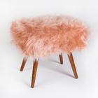 Puff Selene Pés Patilo/ Pelo Sintético Rose - Moveis Arapongas