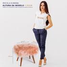 Puff Selene Pés Patilo/ Pelo Sintético Rose - Moveis Arapongas