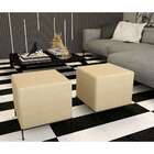 Puff Sevilha Suede Bege E Preto