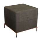 Puff Sevilha Suede Marrom E Cobre