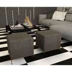 Puff Sevilha Suede Marrom E Cobre