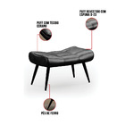 Puff Sher Corano Pés Palito De Ferro - D'rossi - Preto