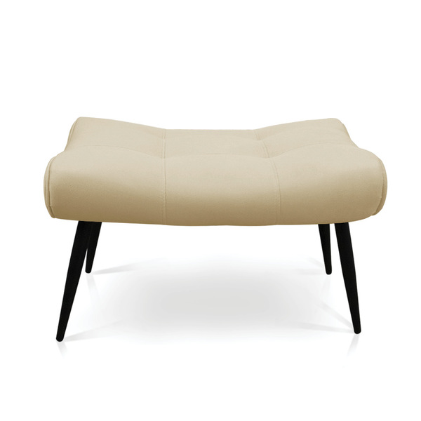 Puff Sher Suede Bege Pés Palito De Ferro - D'rossi