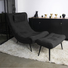 Puff Sher Suede Pés Palito De Ferro - D'rossi - Preto