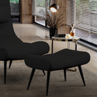 Puff Sher Veludo Luxo Preto A81 Pés Palito De Ferro - D'rossi