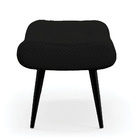 Puff Sher Veludo Luxo Preto A81 Pés Palito De Ferro - D'rossi