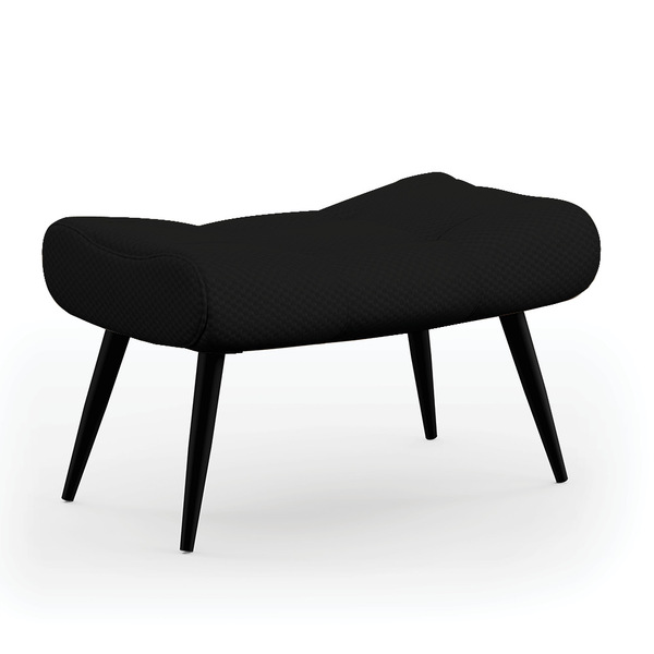 Puff Sher Veludo Luxo Preto A81 Pés Palito De Ferro - D'rossi