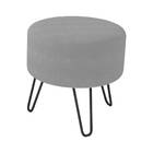 Puff Smart Pés De Ferro Veludo Cinza Bnn Decor