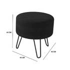 Puff Smart Pés De Ferro Veludo Preto Bnn Decor