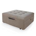 Puff Sofá Cama Cozy Boucle Chocolate Premium Lançamento