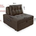 Puff Sofá Cama Cozy Boucle Marrom Premium Lançamento