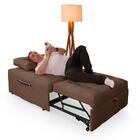 Puff Sofá Cama Cozy Boucle Marrom Premium Lançamento