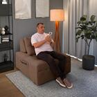 Puff Sofá Cama Cozy Boucle Marrom Premium Lançamento