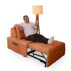 Puff Sofá Cama Cozy Boucle Terracota Premium Lançamento