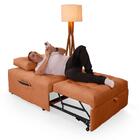 Puff Sofá Cama Cozy Boucle Terracota Premium Lançamento