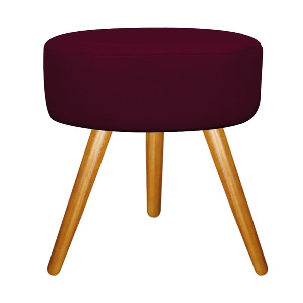 Puff Sofia Palito Mel Suede Bordô - Amarena Móveis