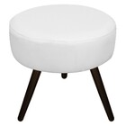 Puff Sofia Palito Tabaco Suede Branco - Amarena Móveis