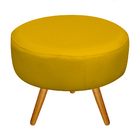 Puff Sofia Pés Palito Corano - Doce Sonho Móveis - Amarelo