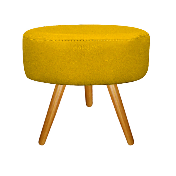 Puff Sofia Pés Palito Corano - Doce Sonho Móveis - Amarelo