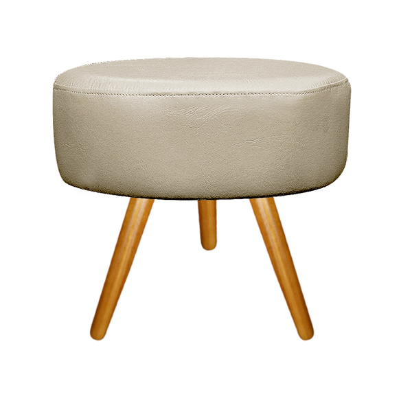 Puff Sofia Pés Palito Corano - Doce Sonho Móveis - Bege