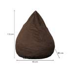 Puff Solteiro Pera Confort Cacau Crush - Tecido Suede