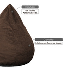 Puff Solteiro Pera Confort Cacau Crush - Tecido Suede