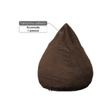 Puff Solteiro Pera Confort Cacau Crush - Tecido Suede