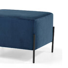 Puff Status Em Veludo Azul Petróleo Com Pés De Metal Domi