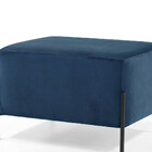 Puff Status Em Veludo Azul Petróleo Com Pés De Metal Domi