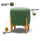 Puff Stella Suede Verde Base Madeira Castanho - D'rossi