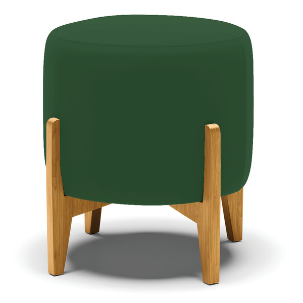 Puff Stella Veludo Base Madeira Castanho - D'rossi - Verde