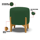 Puff Stella Veludo Base Madeira Castanho - D'rossi - Verde