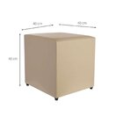 Puff Studio 40x40x40 Cm Courino Sem Rodizios Bege