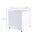 Puff Studio 40x40x40 Cm Courino Sem Rodizios Branco