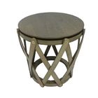 Puff Tamborete Reverso Pu Marrom Fullway 43x42x42cm