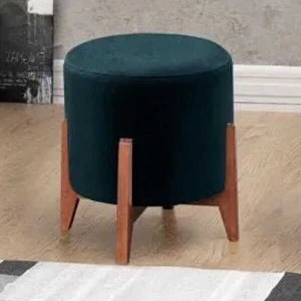 Puff Thor Luxo Material De Madeira Maciça Azul