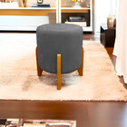 Puff Thor Luxo Para Sala E Quarto Suede Cinza - Jylcrom