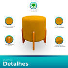 Puff Thor Luxo Para Sala E Quarto Suede - Jylcrom - Amarelo