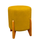 Puff Thor Luxo Para Sala E Quarto Suede - Jylcrom - Amarelo
